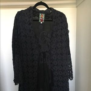 “Johnny Was” Black Lace Kimono